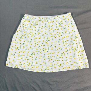 Wild Fable Floral Mini Skirt Small Blue Yellow Lace Trim Lined